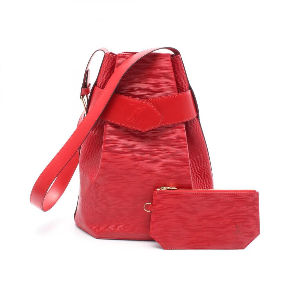 Louis Vuitton Sac Depaule Shoulder Bag Leather Epi Red